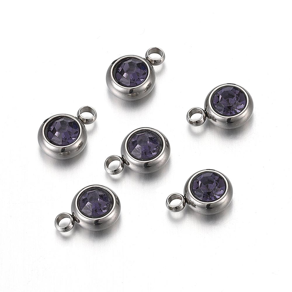 20pcs Stainless Steel Rhinestone Beads Gold Color Crystal Charms Pendants for Jewelry Making DIY Bracelets Necklaces Wholesale