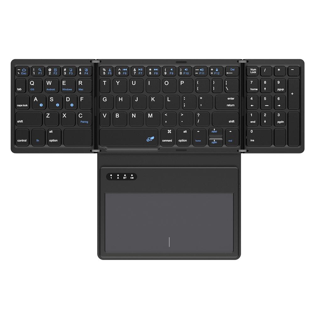 

B055 Portable Folding Bluetooth-compatible Keyboard Universal Laptop Tablet Wireless Keyboard with Touchpad A