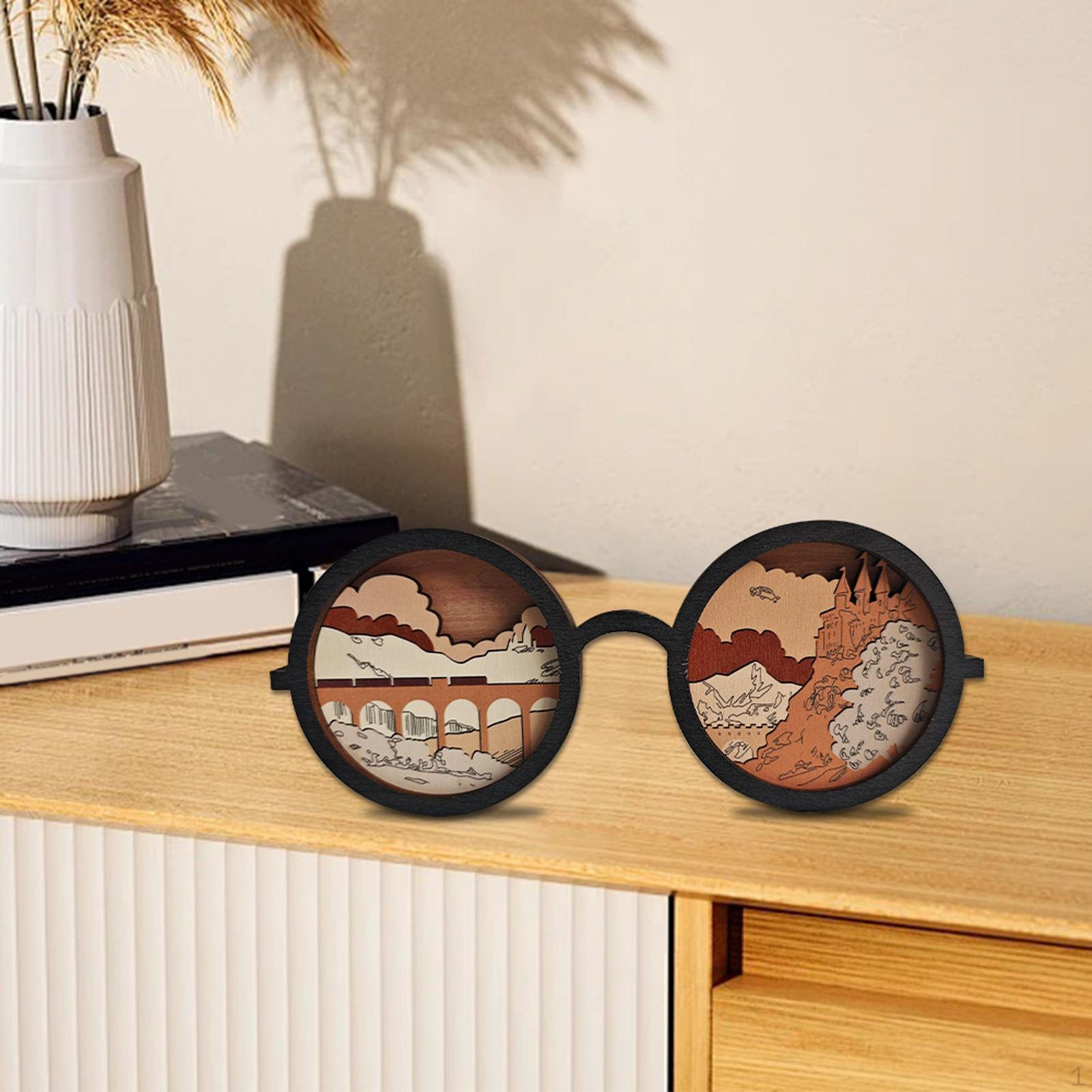 

Настольное деревянное украшение для очков, новинка, реквизит для очков, украшение-реквизит для очков S