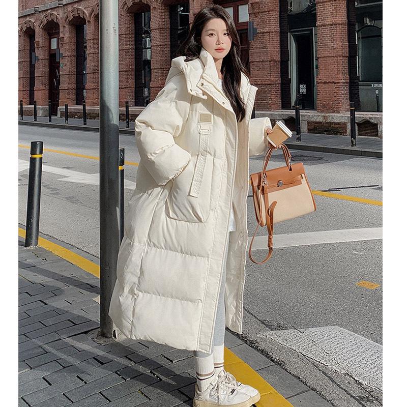 2025 Korean Style Women’s Long Down Coat: Mid-Length, Thickened, Over-the-Knee Winter Jacket