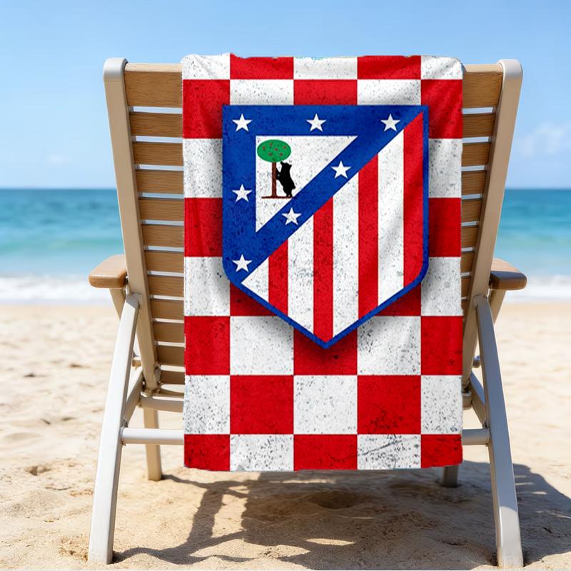 Atletico Ma-drid Crest Printed Beach Towel, Super Soft Microfiber, Perfect Gift Birthday, for Pool, Beach, Travel, for Family and Friends