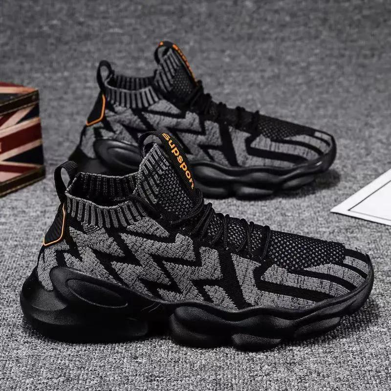 

Summer Men s Sneakers Fashion Soft Sole Comfortable Breathable Running Shoes Designer Mens Tennis Shoes 44 чорний