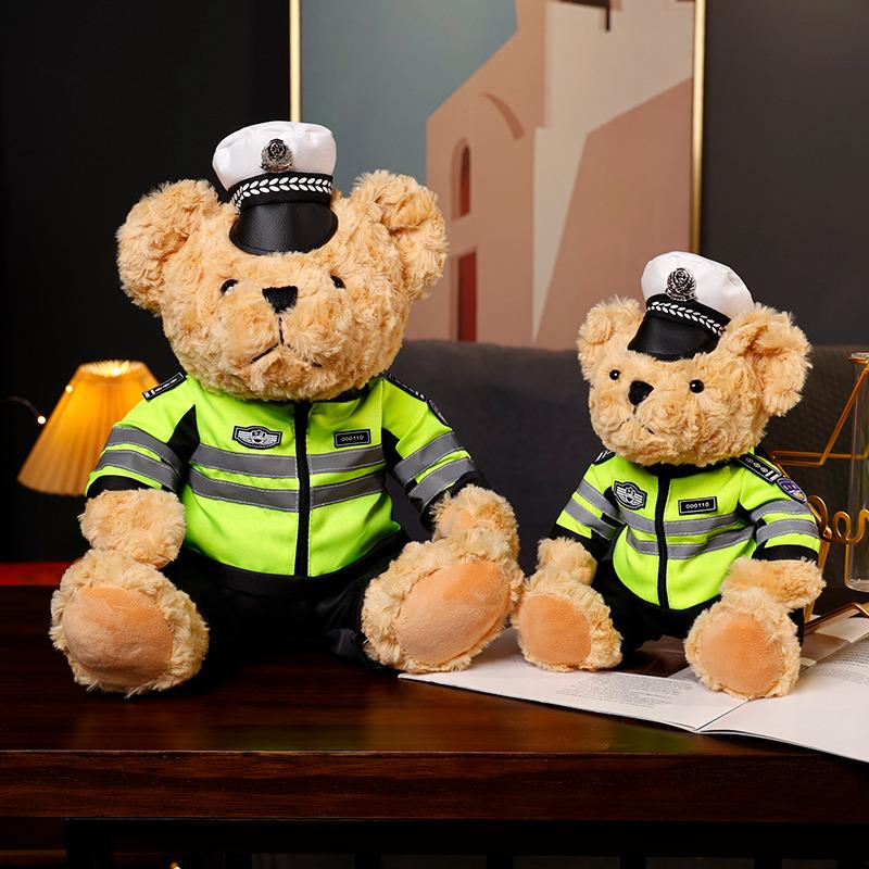 Orsacchiotti Peluche Polizia Orsacchiotti Traffico Peluche Bambole Giocattolo Animale Completamente Imbottito Per Bambini Ragazzi Regali di Natale Compleanno
