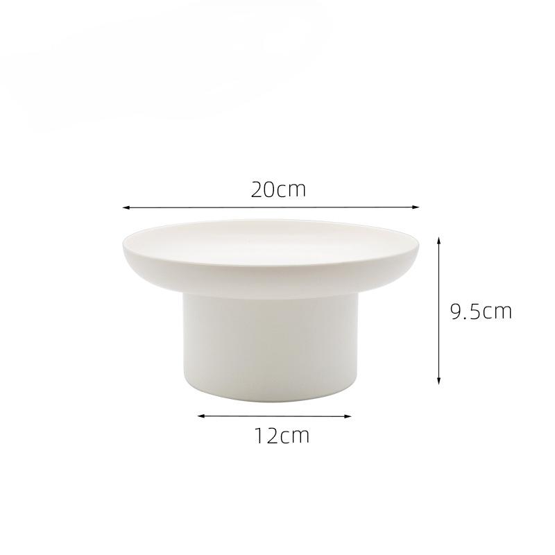 1PC Black White Fruit Bread Nut Holder High Stand Plate Desktop Decor Solid Round Stand Tray Cake Dessert