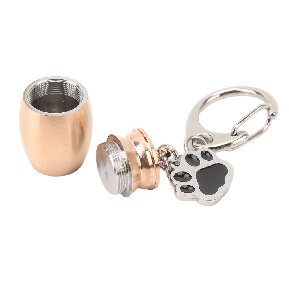 Stainless Steel Pet Urns Keychain Pocket Size Paw Print Urn Durable Pet Ashes Keepsake Dog Ashes