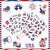 24 Sheets Independence Day Decorative Sticker Waterproof Sticker For Notebook Luggage Gift Packaging Decoration