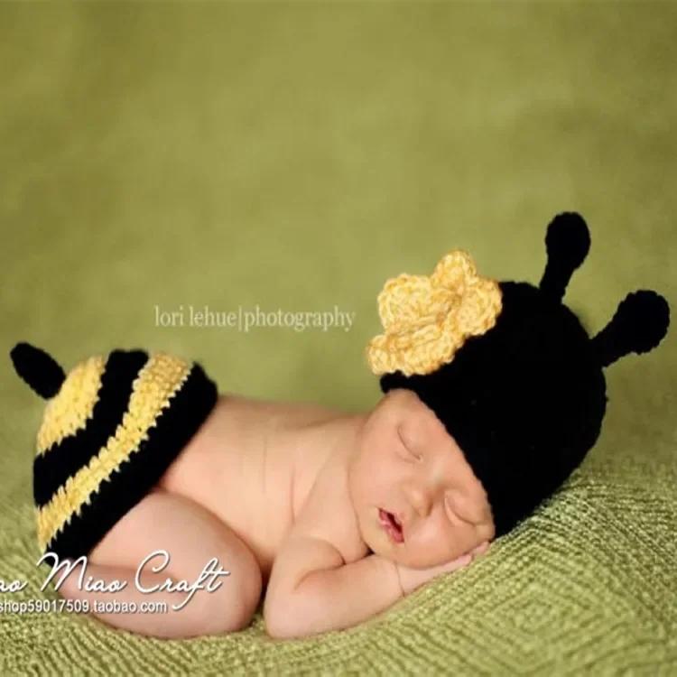 

Yarn Knitting Baby Photo Clothing Seven-star Ladybug Little Bee Children s Clothing Baby Hundred Days Photography Clothing One Size