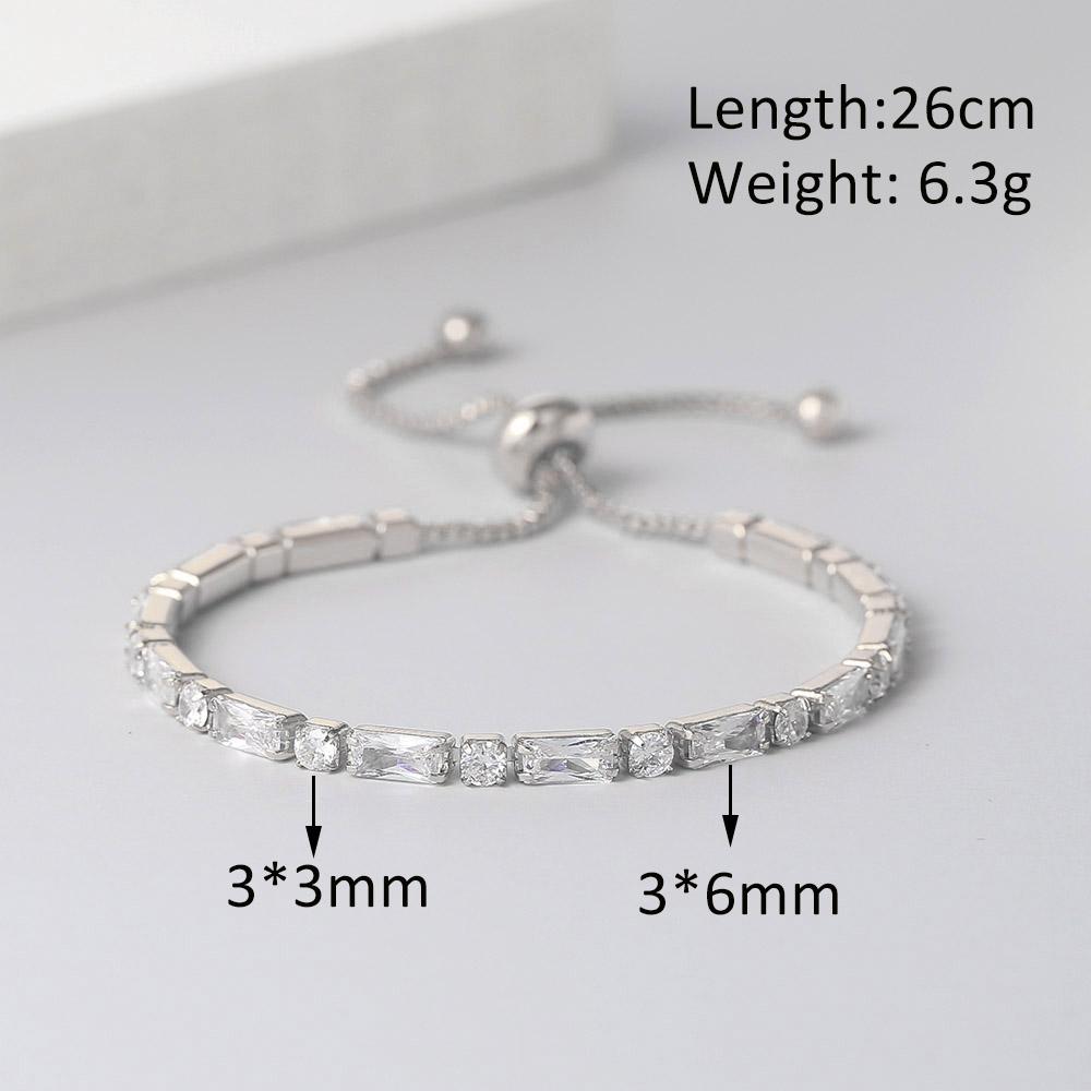 Adjustable Various Size Tennis Bracelet For Women Geometric Clear Zircon Wedding Party Jewellry Items DZH007