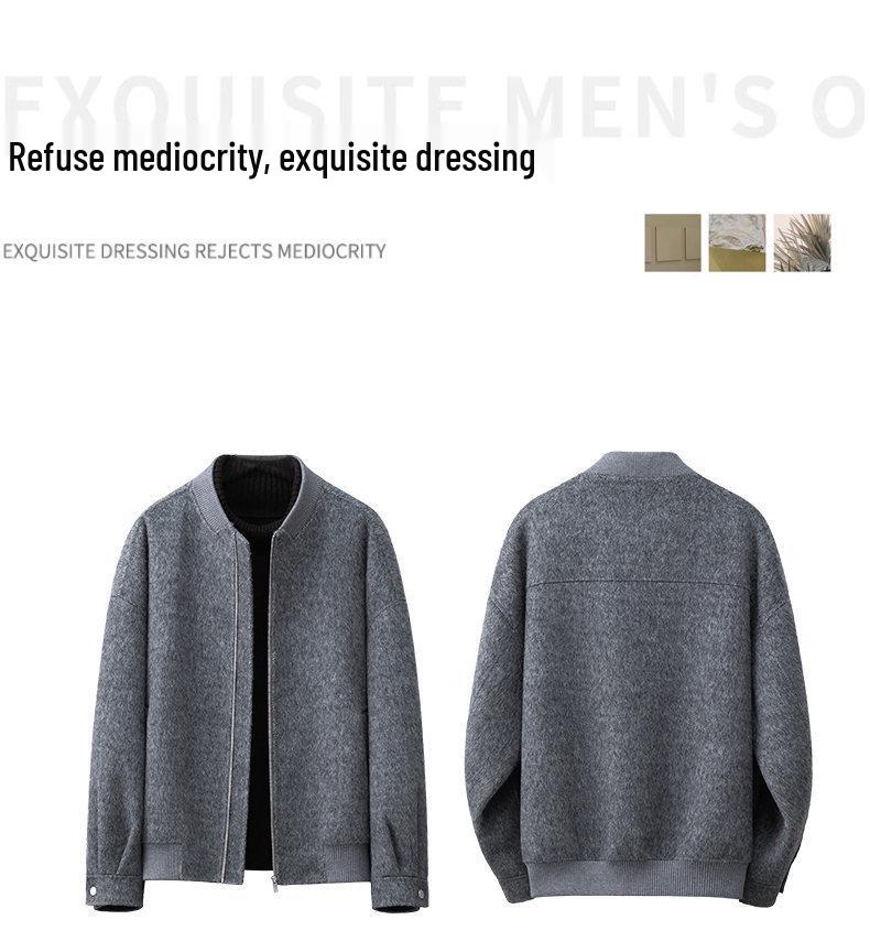 Hochwertiger Wollmantel für Herren - Herbst/Winter 2025 Stehkragen Kurze Jacke