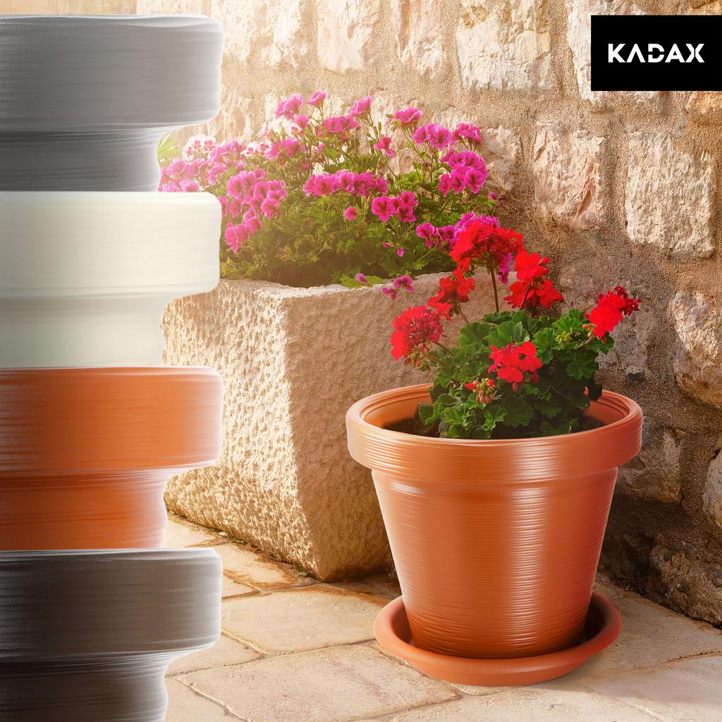 KADAX Doniczka Donica Na Kwiaty 39cm Osłonka Z Podstawką Rośliny Ceglasta