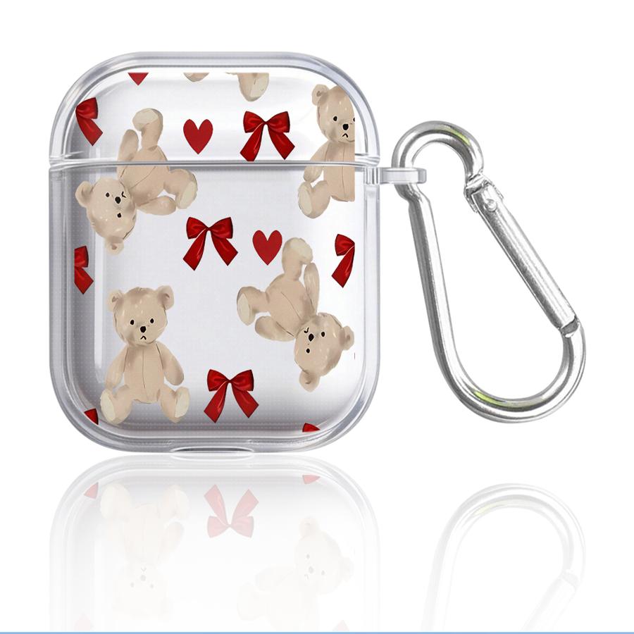 Case For Airpods 2 Pro 3 1 4 Pro3 Pro2 Clear Earphone Cases Cover Cute Cartoon Bow Little Bear