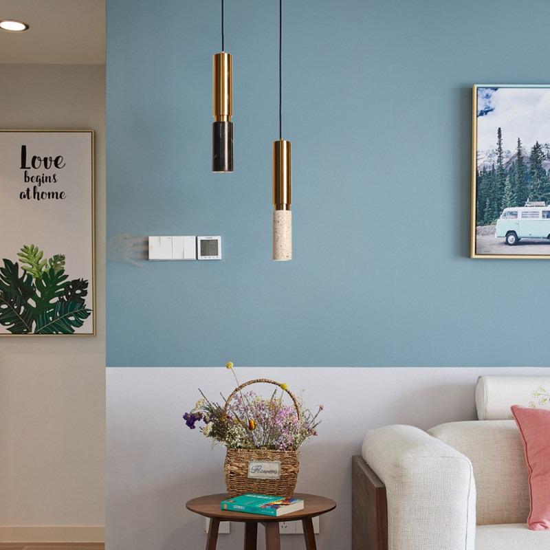 Modern Minimalist Marble Pendant Light for Nordic Bedroom, Dining Room, or Bar Counter