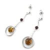 Les Trésors De Lily [N2168] - Amber 'Inspiration' Silver Earrings (rhodium-plated)