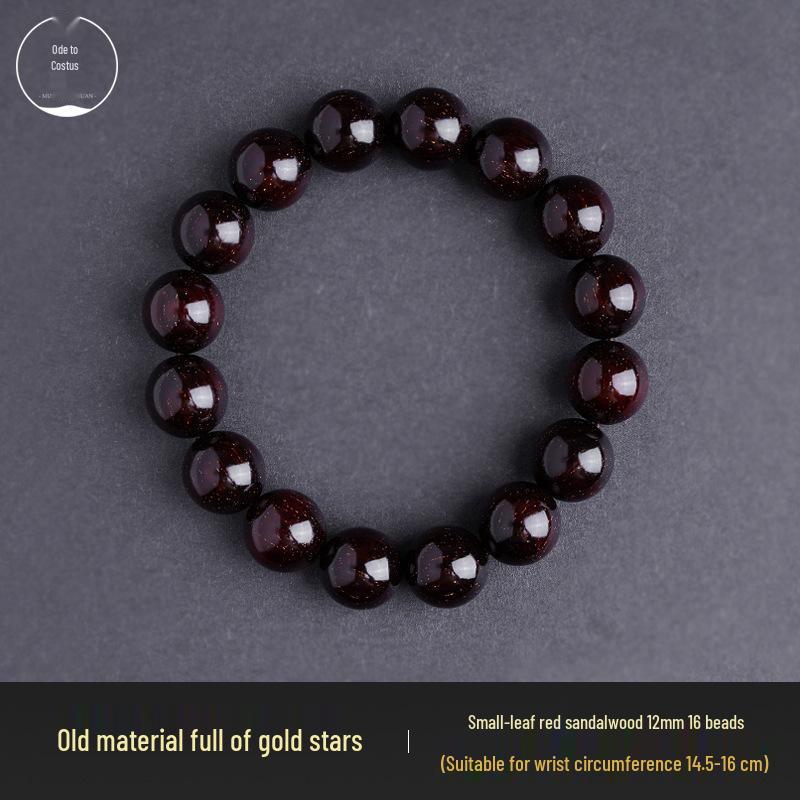 Authentic Sandalwood 108-Bead Bracelet with Pixiu & Golden Stars for Men and Women Standard