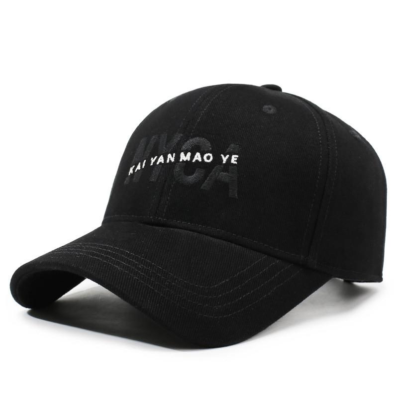

Cotton Baseball Cap With Embroidered Letters For Casual Sun Protection And Sunshade Black