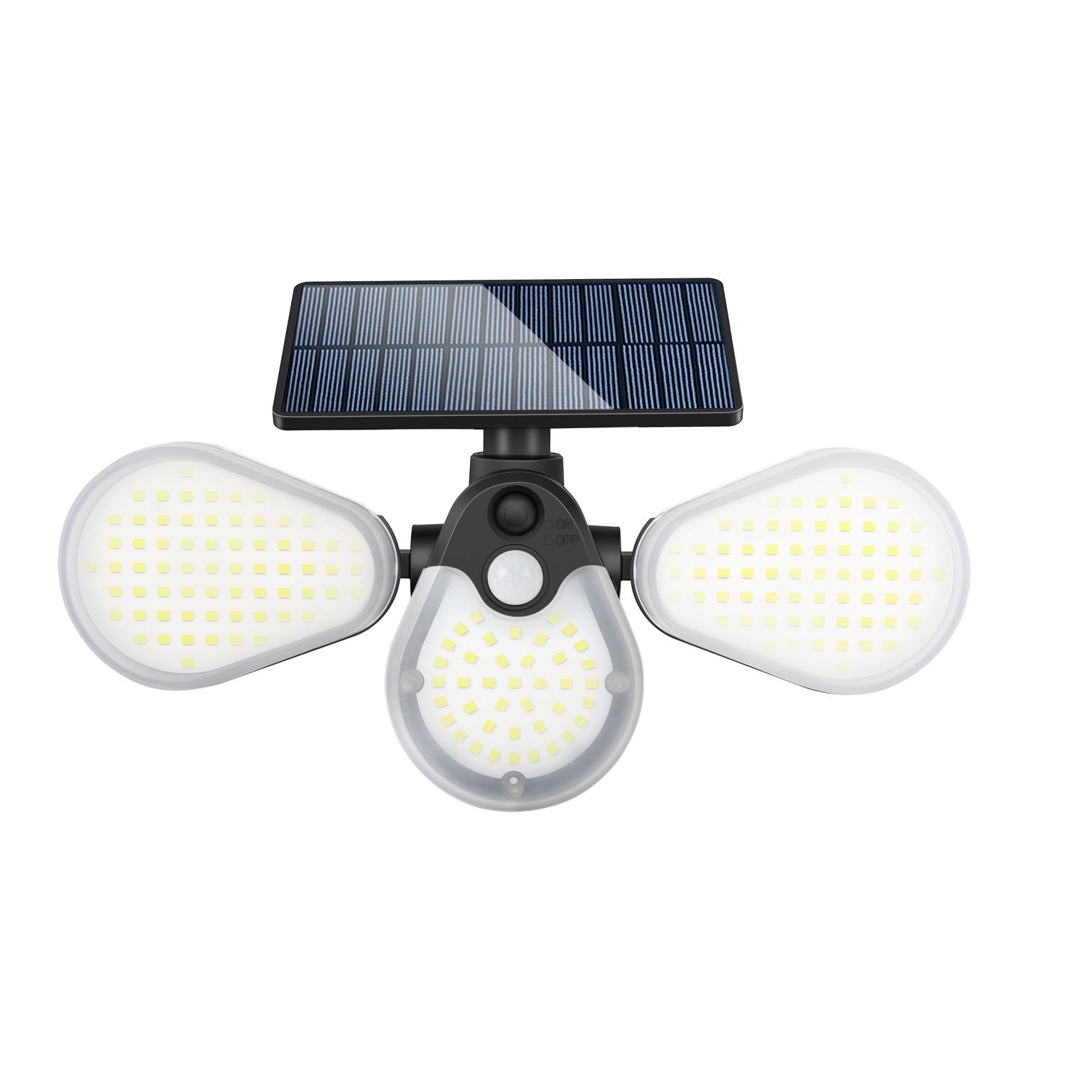 

Solar Foldable Shamrock 3-Head LED Wall Lamp with Smart Sensor for Outdoor Courtyard and Landscape Lighting Shamrock Wall Lamp 23093