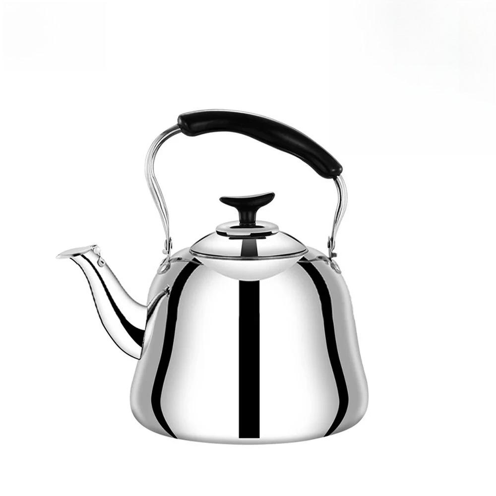 

Чайник з нержавіючої сталі зі свистком та заварником для чаю, чайник великої ємності з термостійкою ручкою для домашніх кухонних інструментів