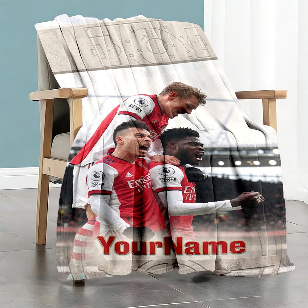 Arsenal Personalized Text Blanket Cozy Customizable Blanket Durable Comfort Throw For Chair Seaside Bedding Bed Four Seasons Universal
