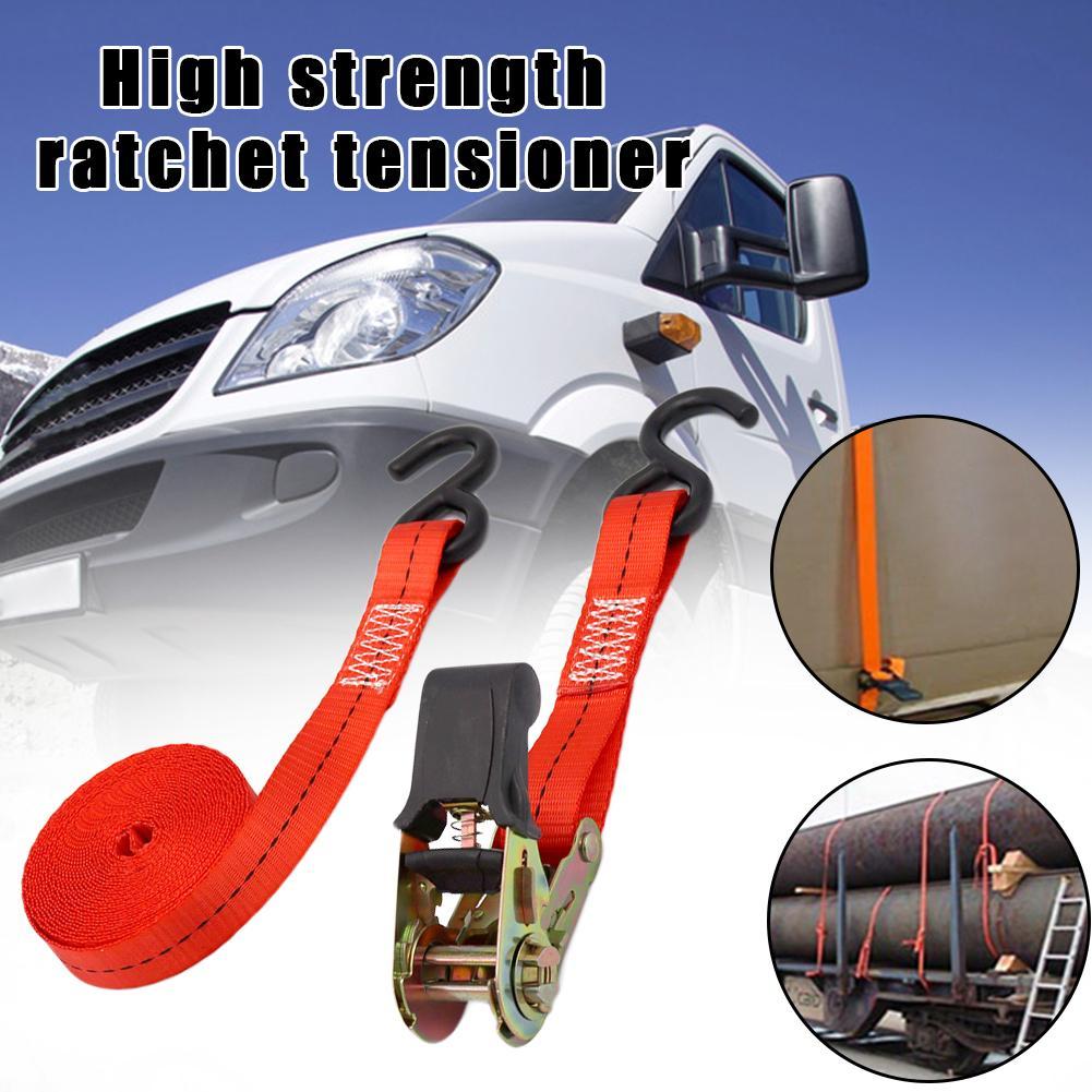 4/5m  Car Tension Rope Luggage Fixed Strap Pressure Buckle Pallet Cargo Straps Metal Tow Rope Strong Ratchet Fixing Belt