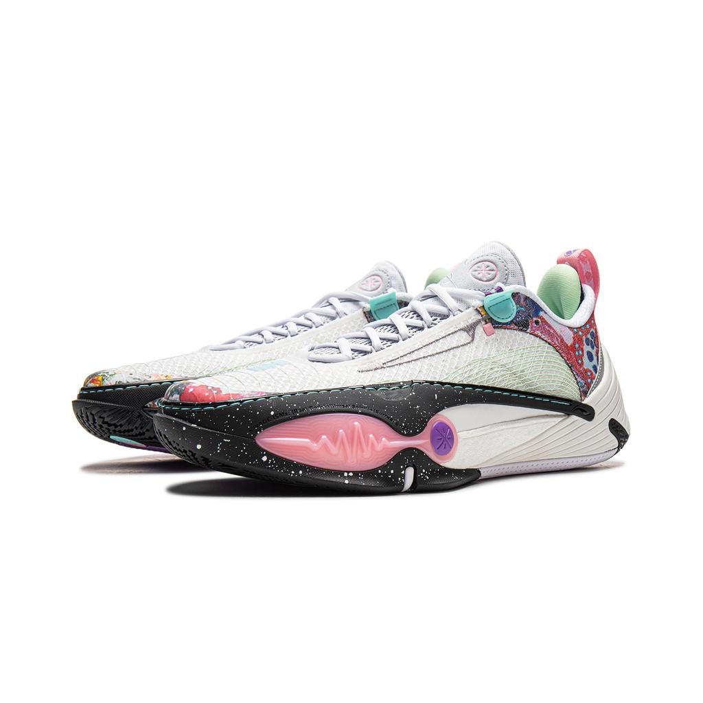 Li Ning All City 14 Dämpfung Rutschfest Abriebfest Rückprall Niedrig geschnittene Basketballschuhe Herren Standard Weiß ABAW001-1