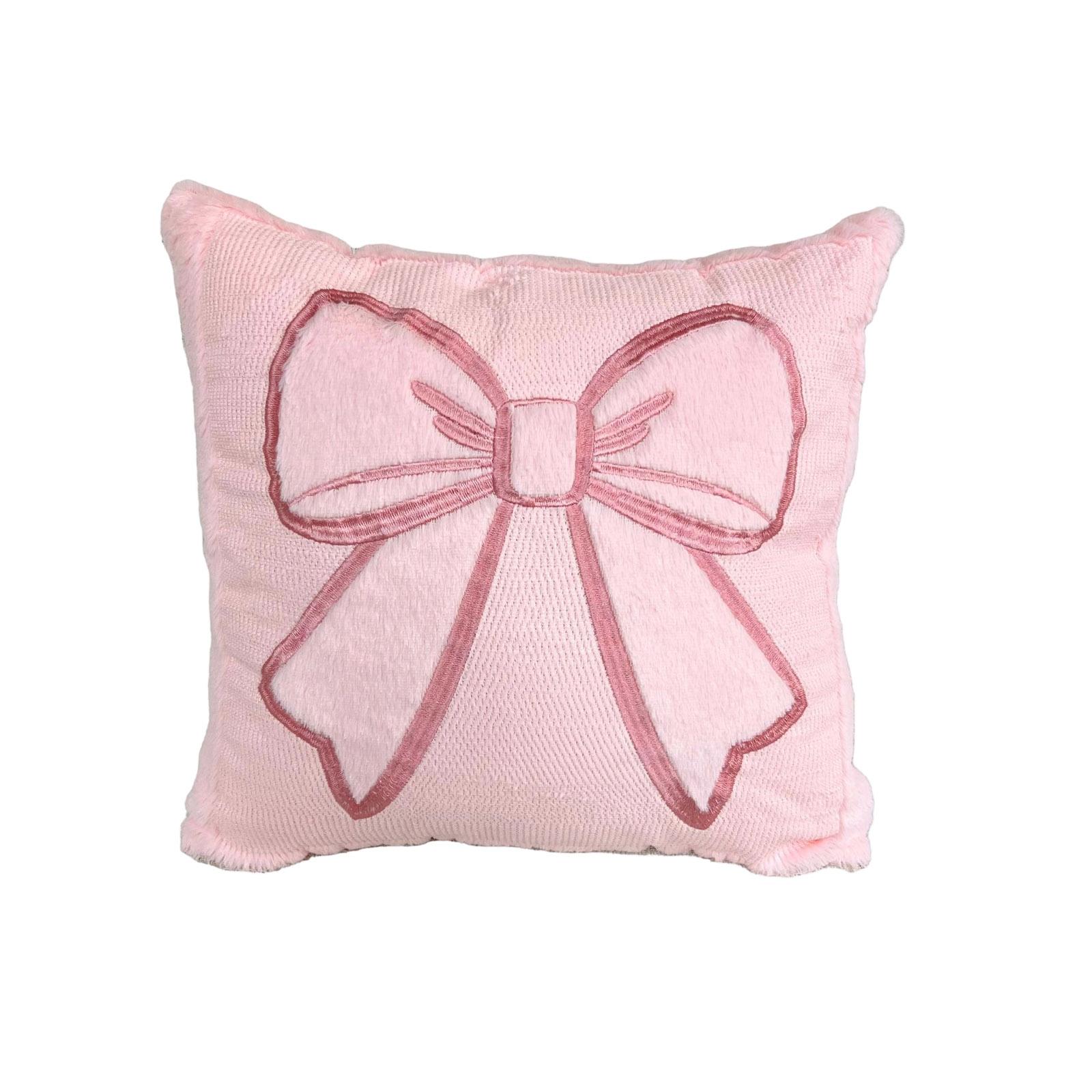 

Quilted Plush Bow Pillowcase Valentine s Day Two-Tone Sofa Backrest Cushion Pillowcase One Size