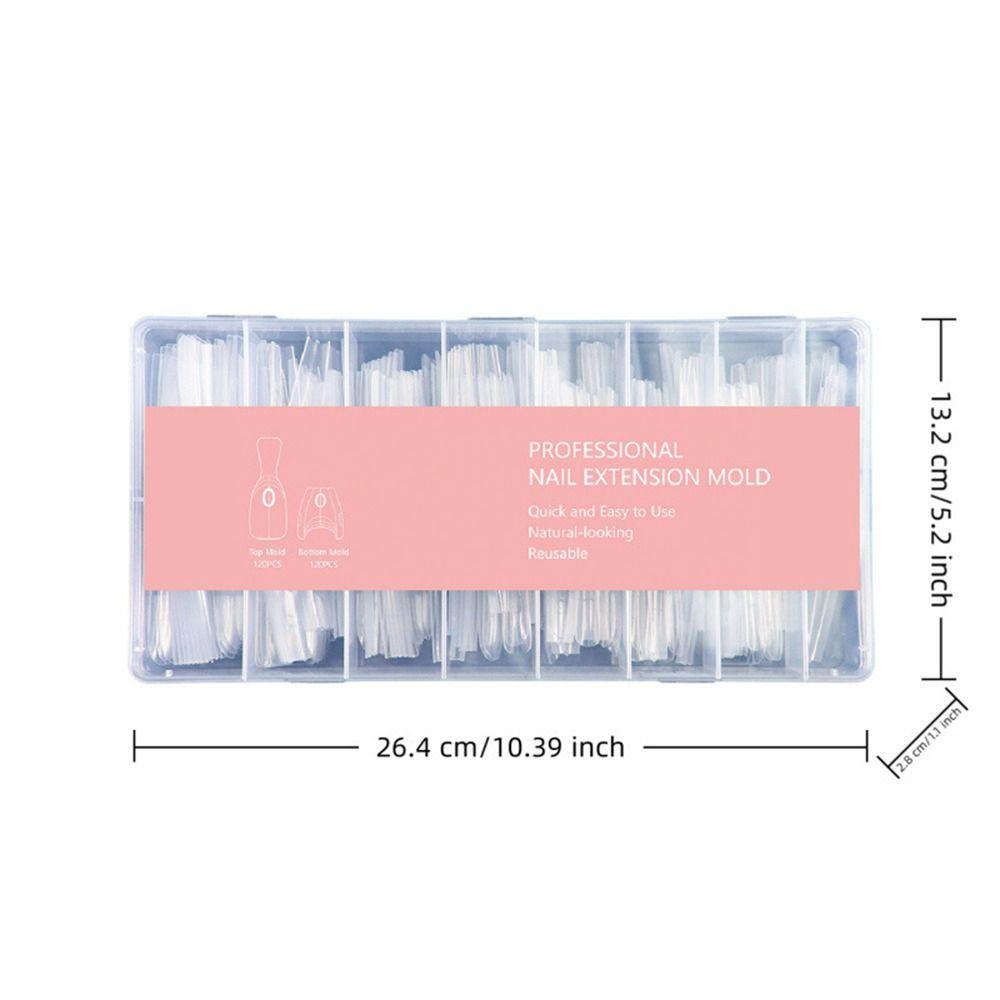 240pcs Oval Shape Sandwich Nail Dual Form No-Trace Nail Tips  for Profional Use in Nail Salons