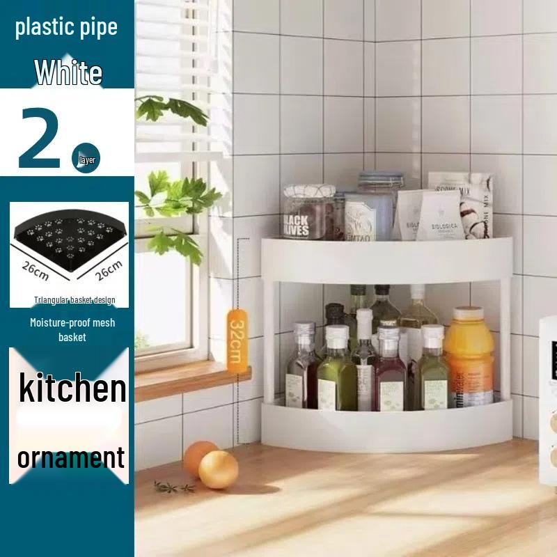 Flerlagers Hörnförvaringsställ för Kök, Badrum, Vardagsrum eller Balkong