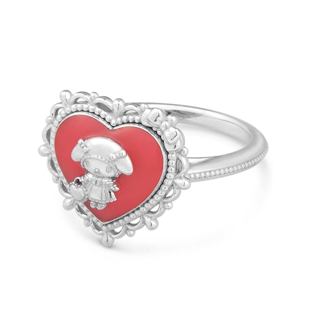 Sanrio My Melody Goods Ring My Melody Heart Ring Silver Accessories Jewelry Present [U-Treasure] Women's (No. 7)