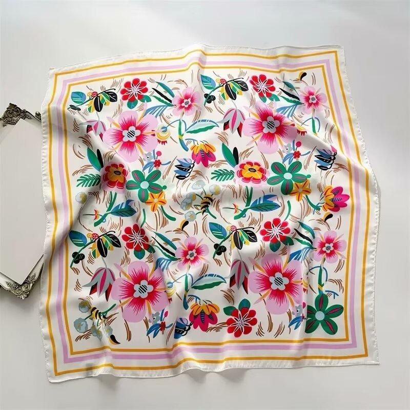 70 silk scarf square scarf high sense fashion versatile professional simulation silk small scarf versatile printed women's silk scarf