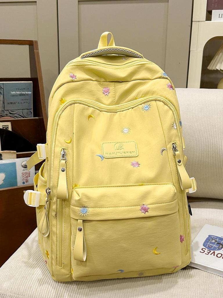 Ultralight, Large Capacity Waterproof Backpack for High School Students - Fashionable Embroidered Design