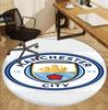 Manchester City FC Pattern Round Rug, Indoor/Outdoor Mat, for Picnic, Gameroom, Bedroom, Office, Living Room, Home Decor Carpet, Birthday Gift
