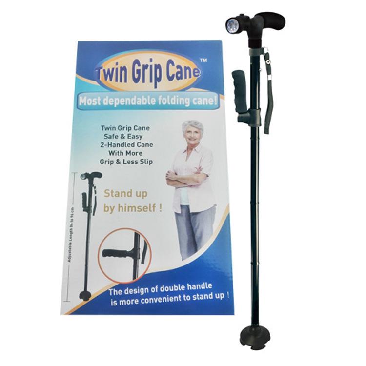 Telescopic Five-Section Folding Walking Cane for Elderly and Hiking
