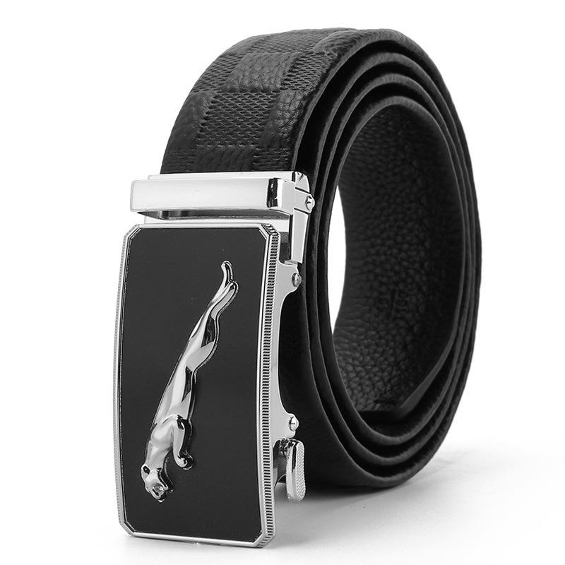 

Ремень из коровьей кожи для мужчин, натуральная кожа с коровьей головой, автоматическая пряжка, деловой повседневный ремень 110-130cm