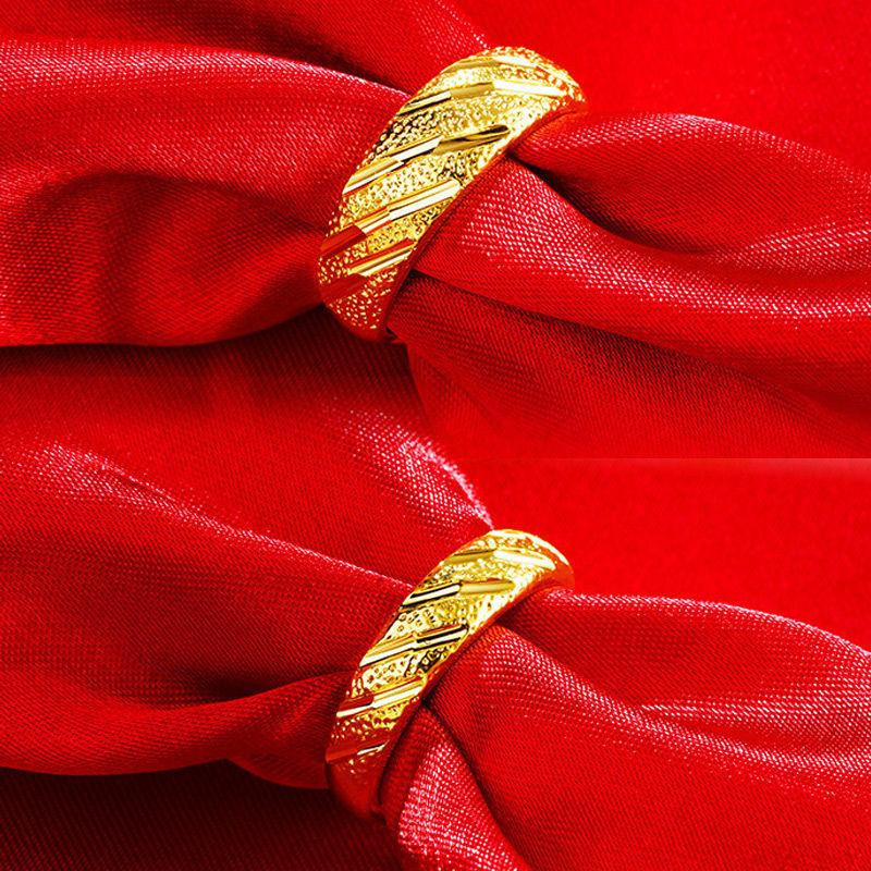 Vietnam Gold Plated Meteor Shower Couple Rings: Starry Sky Fashion Finger Rings