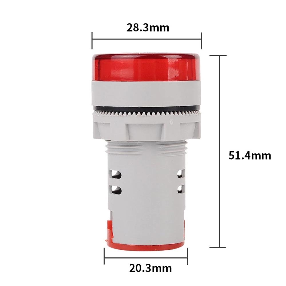 Mini Voltmetro Digitale Rotondo 22mm AC 12-500V Volt Tensione Tester Misuratore Monitor Potenza Indicatore LED Spia per Auto Camion Camper