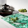 Decorative Kitchen Cutting Board, Tempered Glass, Malachite, 80x52 cm