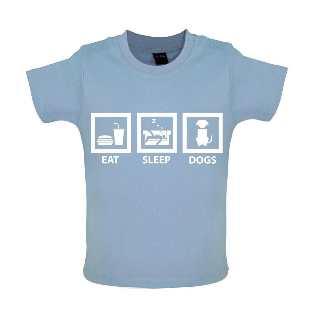 

Eat Sleep Dogs -Baby Kids Boys Girls Unisex T-Shirt / Romper Tees Top- Puppy Pet Dogs Cute Gift Love 150