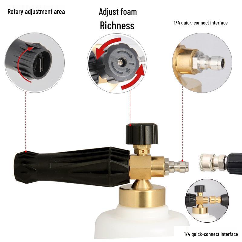 1.5L Adjustable All-Copper High-Pressure Foam Blaster Car Wash Spray Bottle