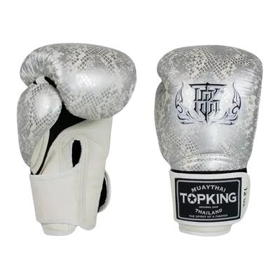 Top King Super Star Snake Air Muay Thai Boxing Gloves White 12OZ