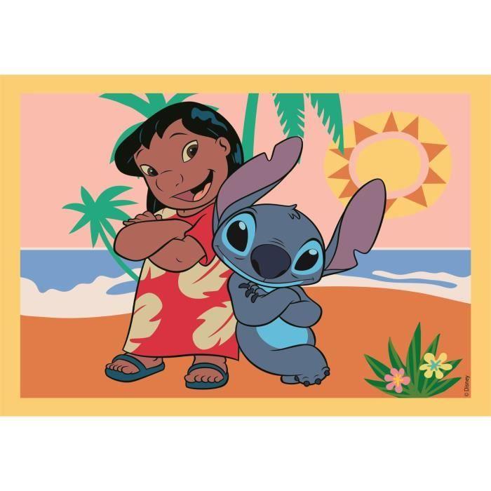 Puzzle 4 en 1 Stitch, Pour enfants à partir de 3 ans, Thème dessins animés, CLEMENTONI
