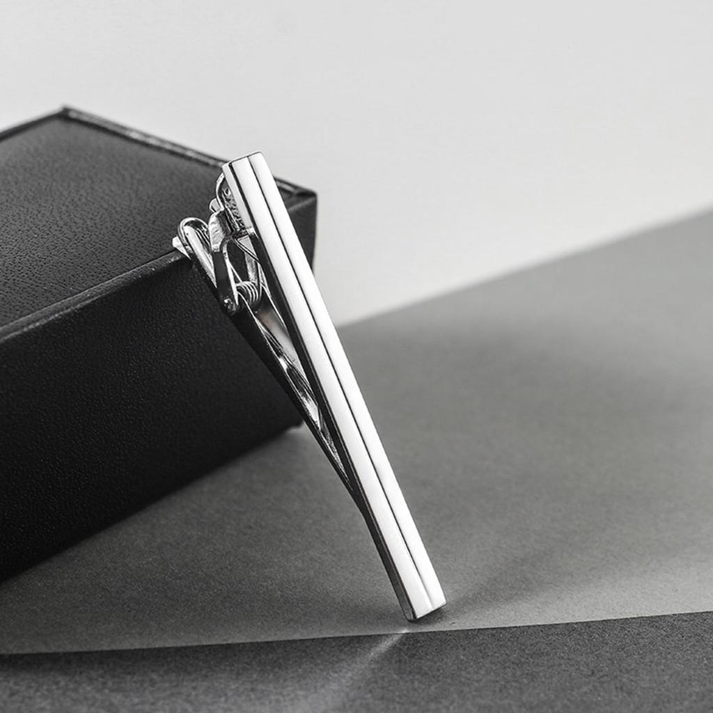 Kesaeki Tie Clip Stylish Business Tie Clip for and Everyday Work A Great Accessory and Gift - Weddings, Coming-of-Age Ceremonies, - (Style01 - Silver)