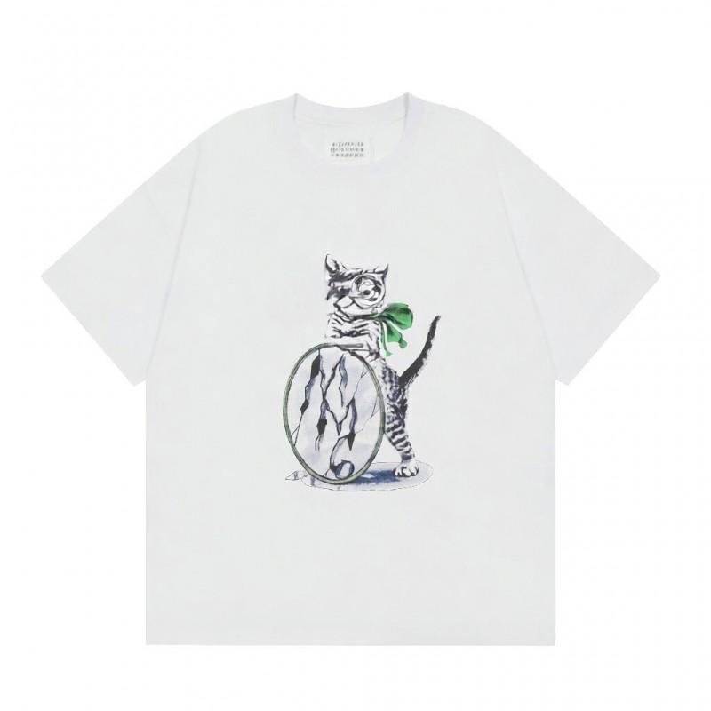 Digital Print MM6 Cotton T-Shirt Men Women Short Sleeve Casual Top 230g