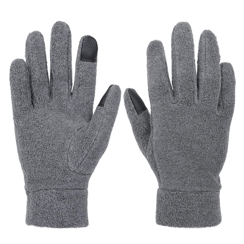 Winter Warm Gloves Fleece Double Thickened Coldproof Gloves Student Riding Electric Bike Bike Fleece Gloves