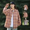 The New Trend of Autumn Plaid Long-sleeved Shirt for Men and Women Korean Version of Loose Casual Coat Couples Matching Shirt
