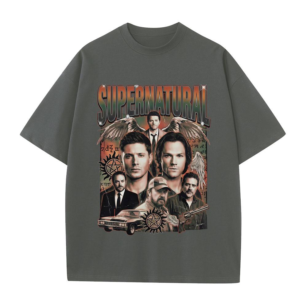 Supernatural Winchester Family Business Carry on My Wayward Son Graphic T Shirt Unisex Women Fashion Gothic Rock Oversized Tshirt