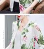 2026 Summer Women's Chiffon Long Sleeve Cardigan: Elegant Printed Design for Middle-aged & Elderly
