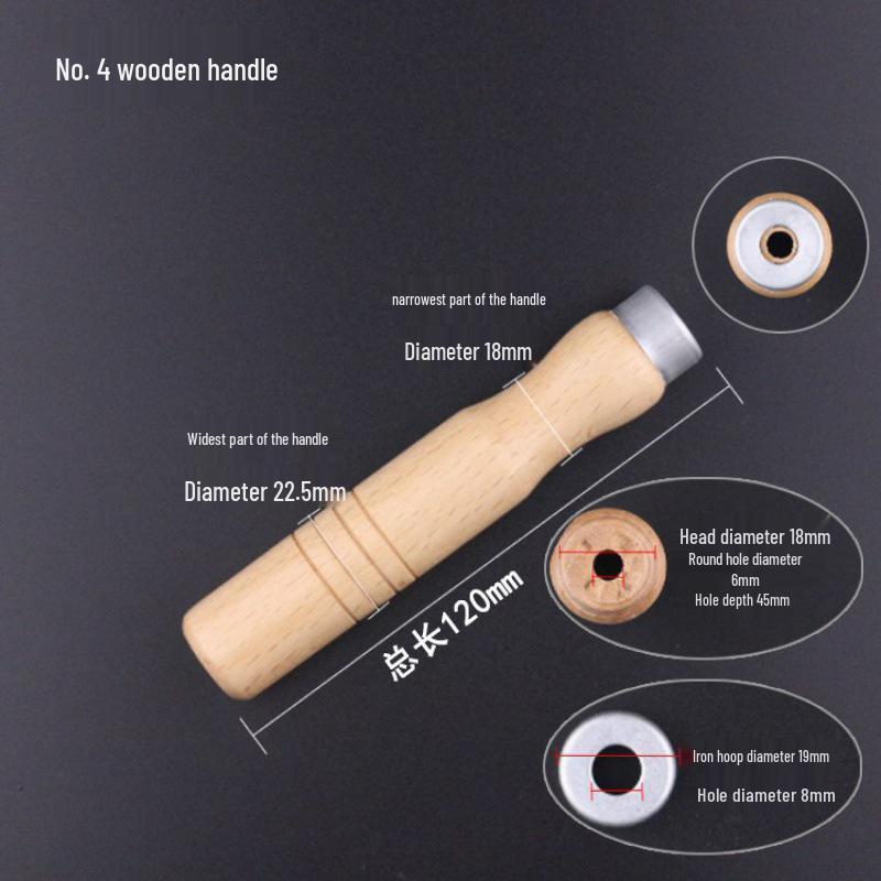 Two-Color Wood and Plastic File Handle with Flat and Round Hole Grip