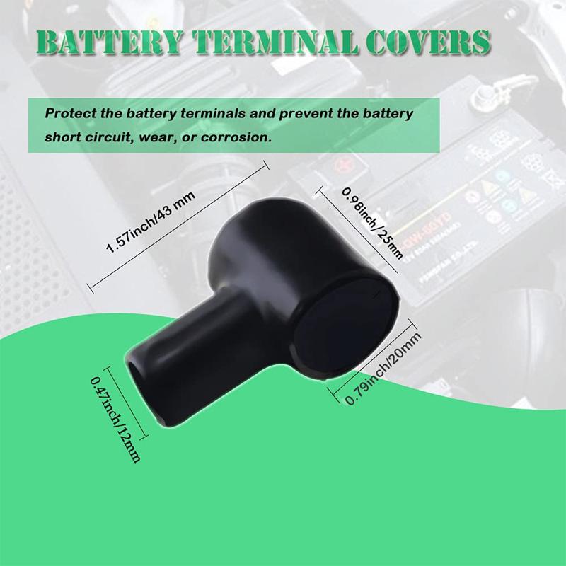 Battery Terminal Boots Insulating Covers Red/Black PVC Cable Lug Protector Cover Lug Caps Car Battery Cathode Positive Terminal
