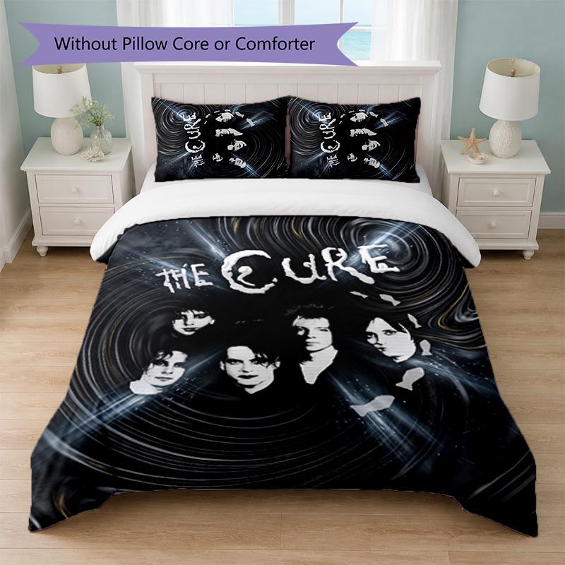 The Cure Print 3Pcs Bedding Set Duvet Cover With Two Pillowcases Soft Bed Linen For Household Bedroom