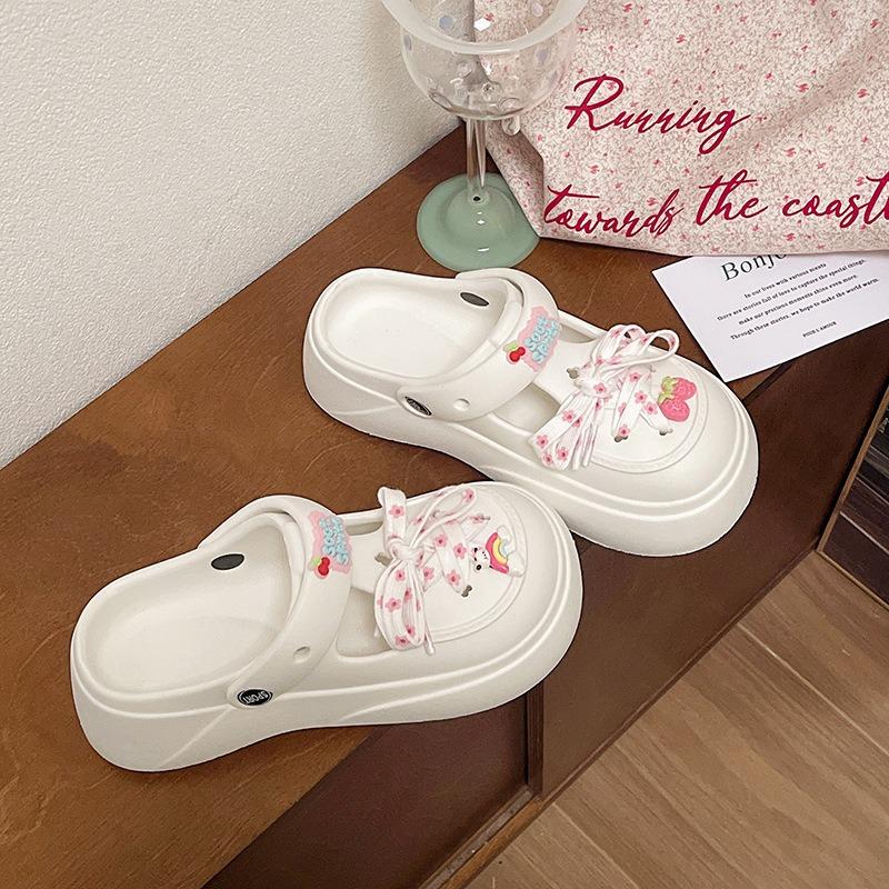 Platform Women's Shoes New Spring and Autumn One-pedal Single Shoes Ugly Cute Doudou Shoes